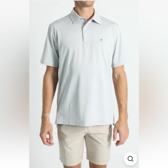 NWT Anchor Boys Heather Light Gray Lone Palm Tech Polo Shirt Mens Size XXL (868) - Picture 1 of 7